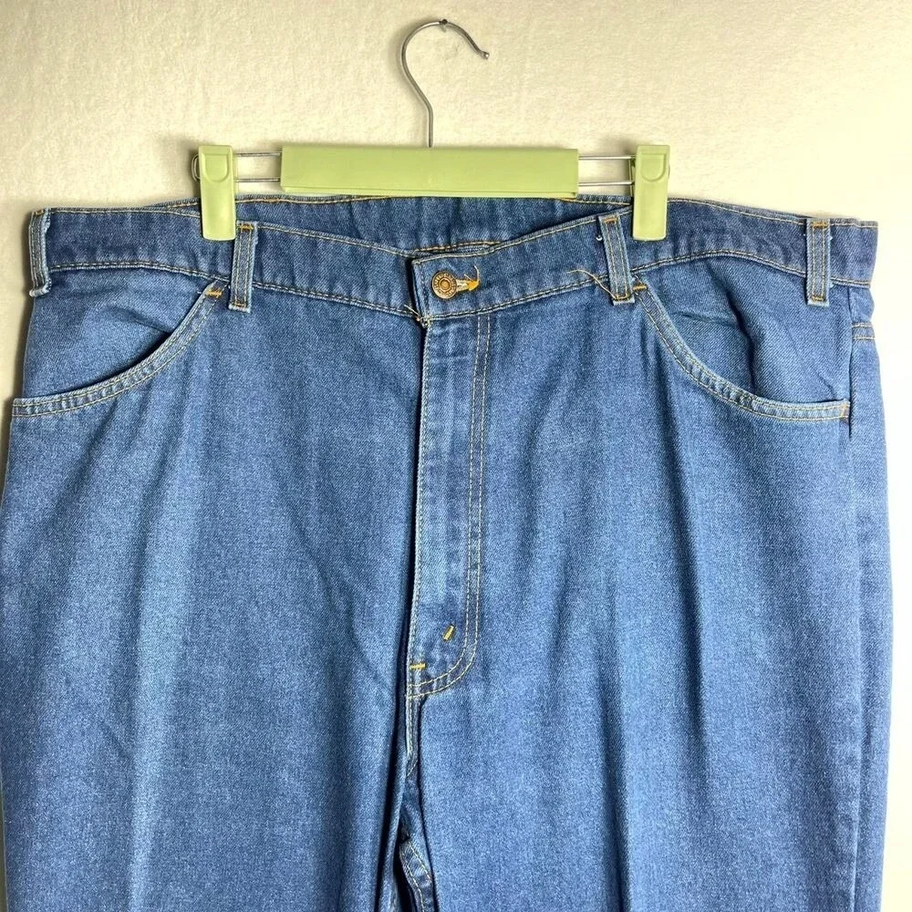 Vintage Levis For Men Skosh More Comfort Orange Tab Jeans Blue 42x32 Made in USA